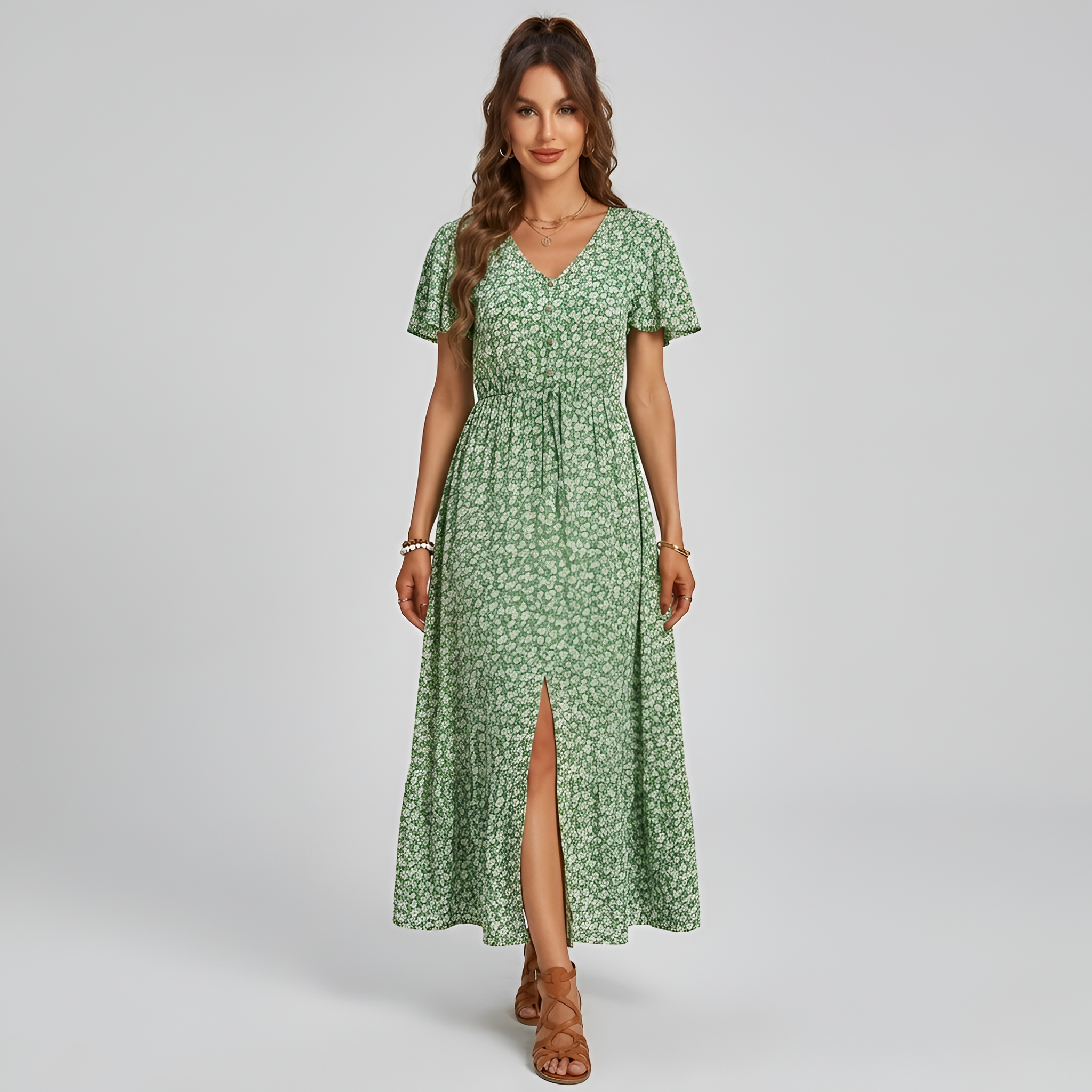 Opal Brooks | Floral Midi Summer Dress