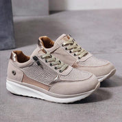 Camille Laurent | Orthopedic Zip Sneakers For Women – Silver Shimmer