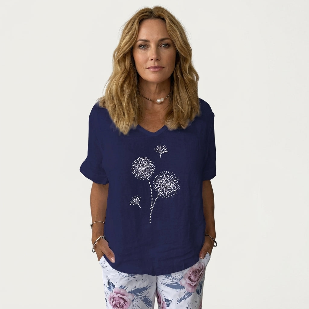 OttilieMarchmontLinenBlendBlouseWithDandelionPrint-model.jpg