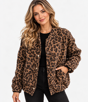 Ottilie Prescott | Leopard Print Jacket With Ribbed Cuffs