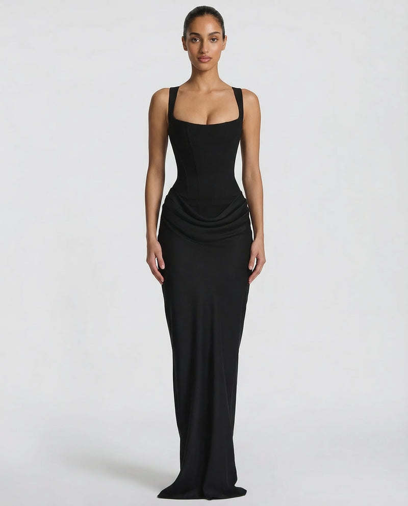 Sienna Laurent | Satin Corset Maxi Dress For Women