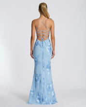 Arabella Hughes | Embroidered Mermaid Maxi Dress in Gold Champagne