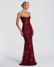 Arabella Hughes | Embroidered Mermaid Maxi Dress in Gold Champagne