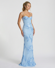 Arabella Hughes | Embroidered Mermaid Maxi Dress in Gold Champagne