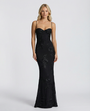 Arabella Hughes | Embroidered Mermaid Maxi Dress in Gold Champagne