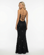 Arabella Hughes | Embroidered Mermaid Maxi Dress in Gold Champagne
