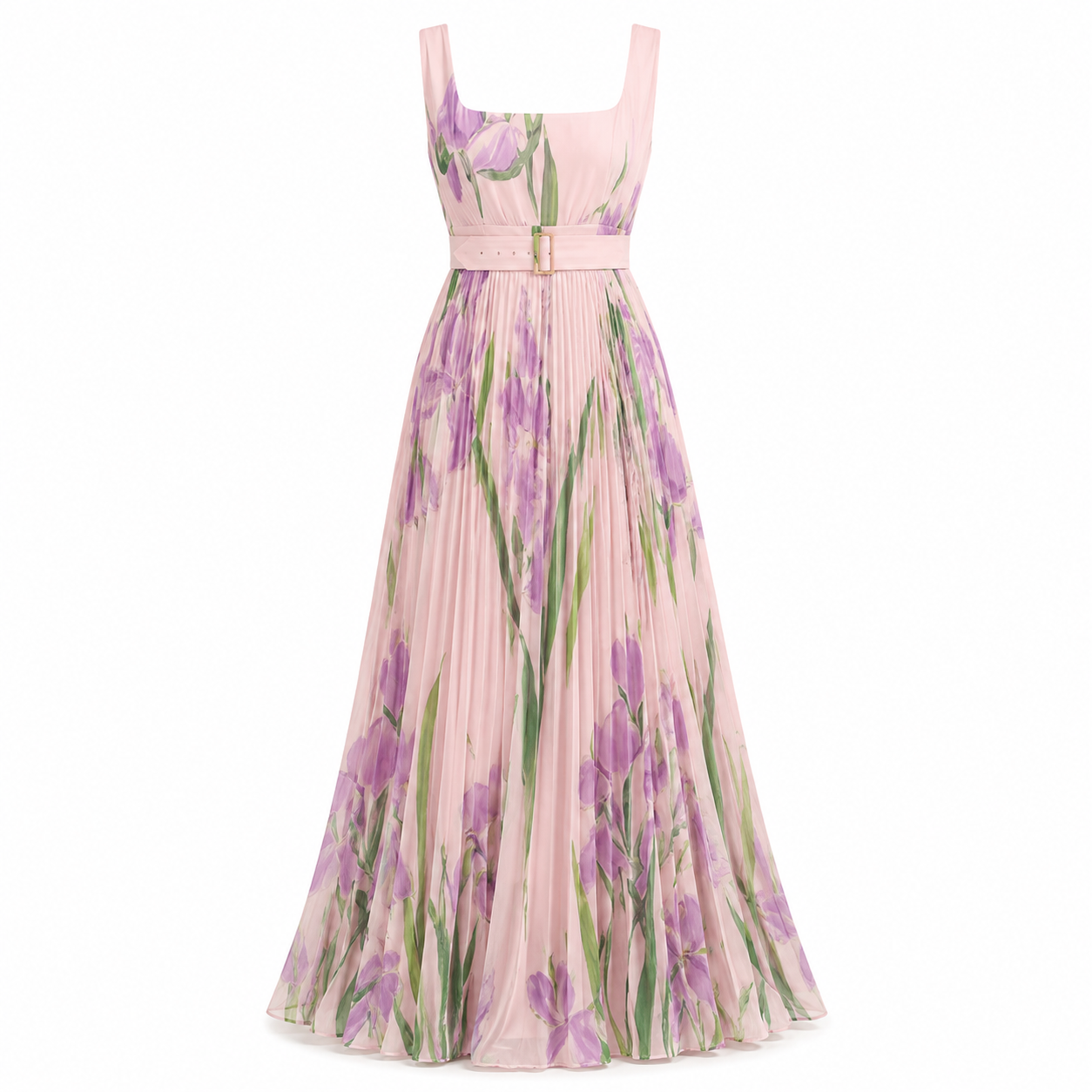 Penelope Weston | Watercolour Floral Pleated Maxi Dress
