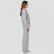 Penelope Dawson | V-neck Sweatshirt and Flared Pants Set