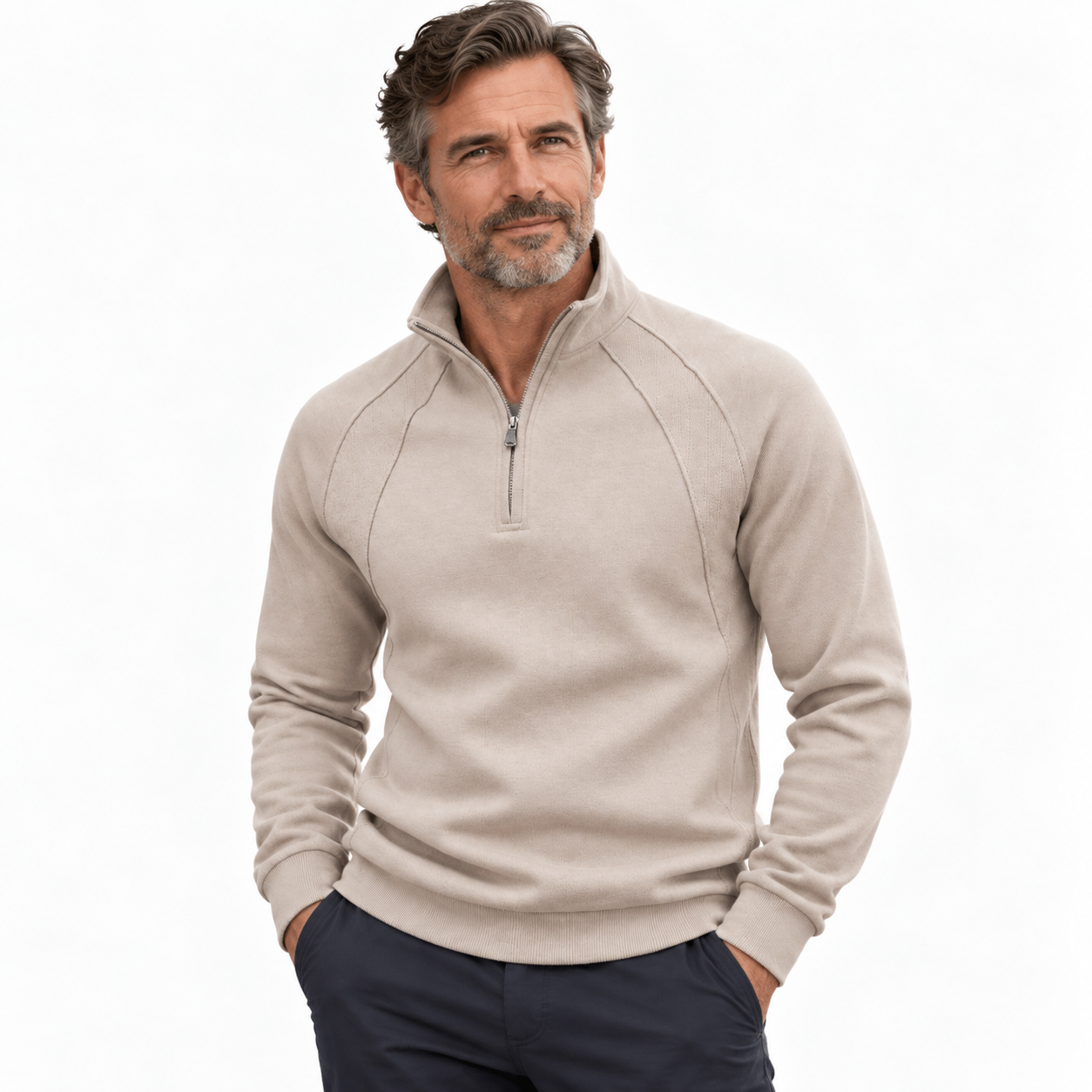 Percy Sandford | Cotton Quarter-Zip Sweater