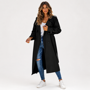 Philippa Edwards | Double-Breasted Trench Coat in Classic Black