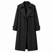 Philippa Edwards | Double-Breasted Trench Coat in Classic Black