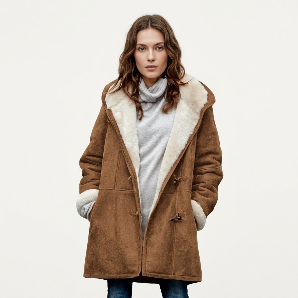 Manteau à brandebourgs Phoebe Ellingham doublé en sherpa avec capuche