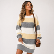 Phoebe Evans | Striped Colorblock Sweater Dress