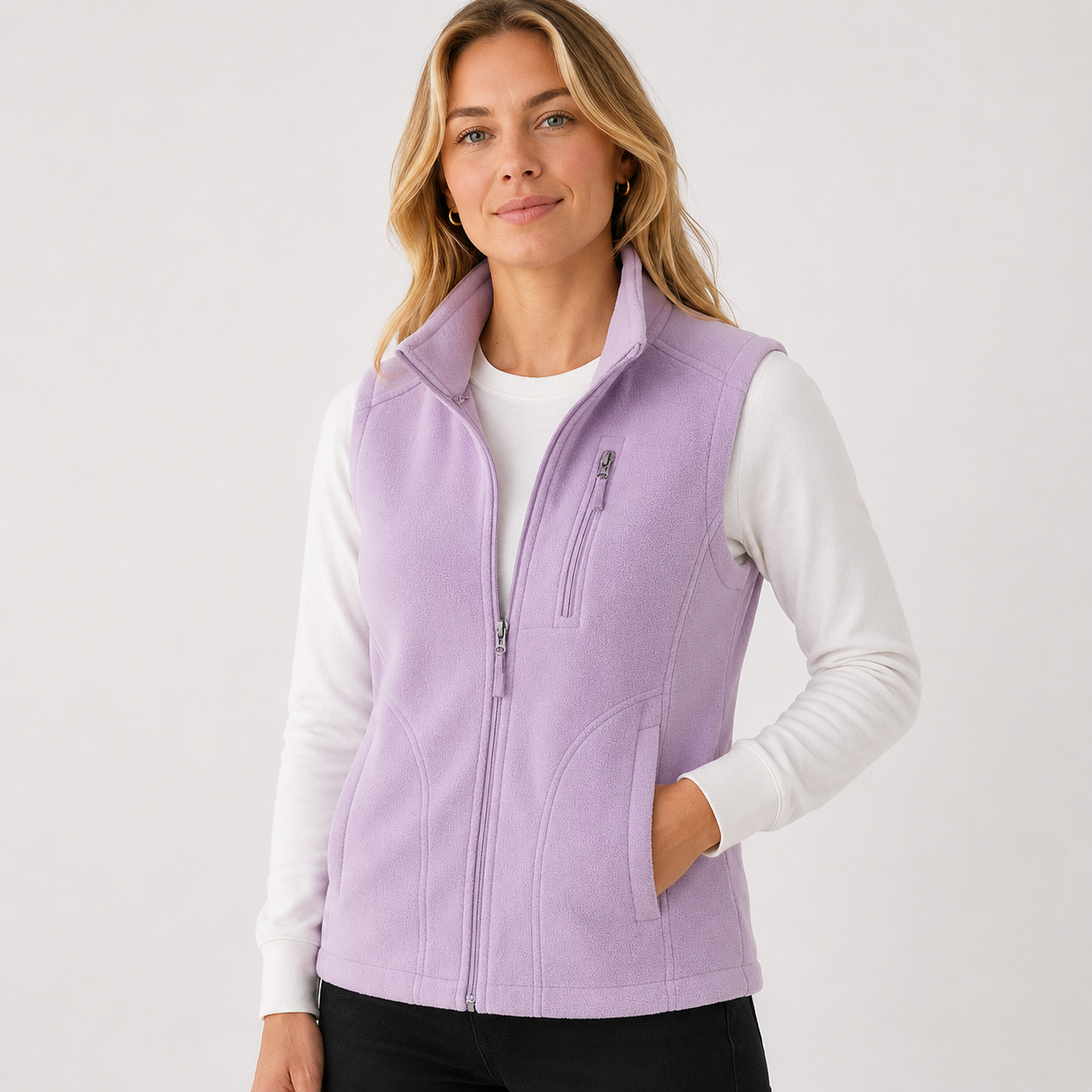 Phoebe Hall | Cozy Zip-Up Vest