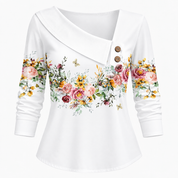 Phoebe Rowland | Floral Print Blouse With Asymmetric Collar