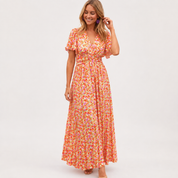 Poppy Caldwell | Floral Maxi Dress with Flutter Sleeves