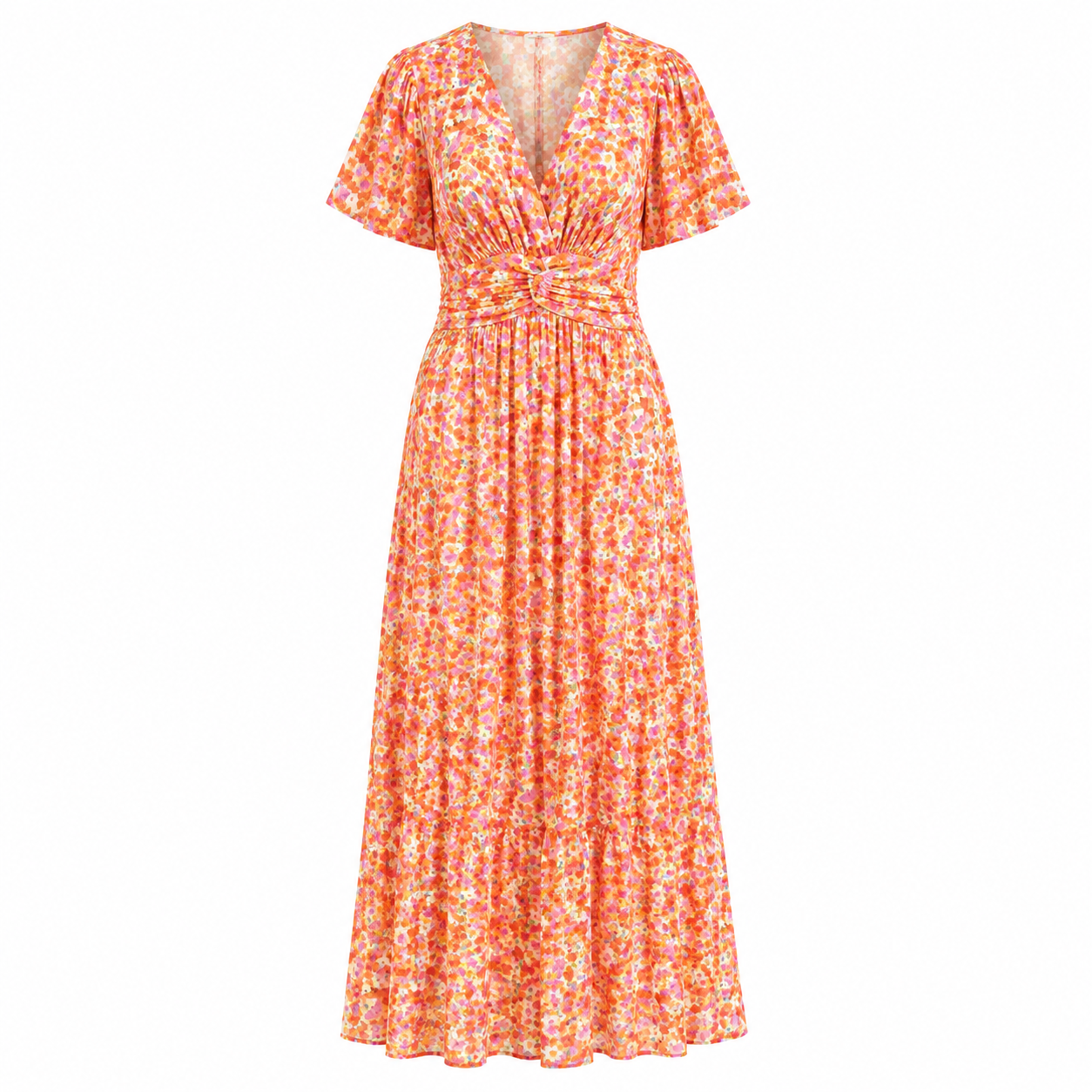 Poppy Caldwell | Floral Maxi Dress with Flutter Sleeves