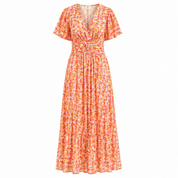 Poppy Caldwell | Floral Maxi Dress with Flutter Sleeves