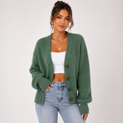 Poppy Edwards | Knitted Button-Front Cardigan