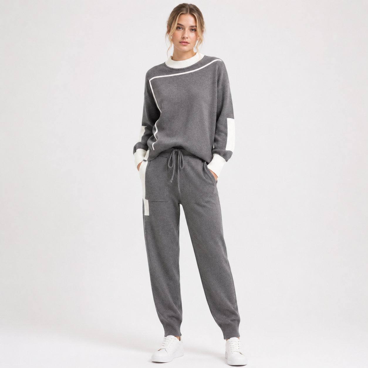 Poppy Hill | Colour Block Knitted Two-Piece Set