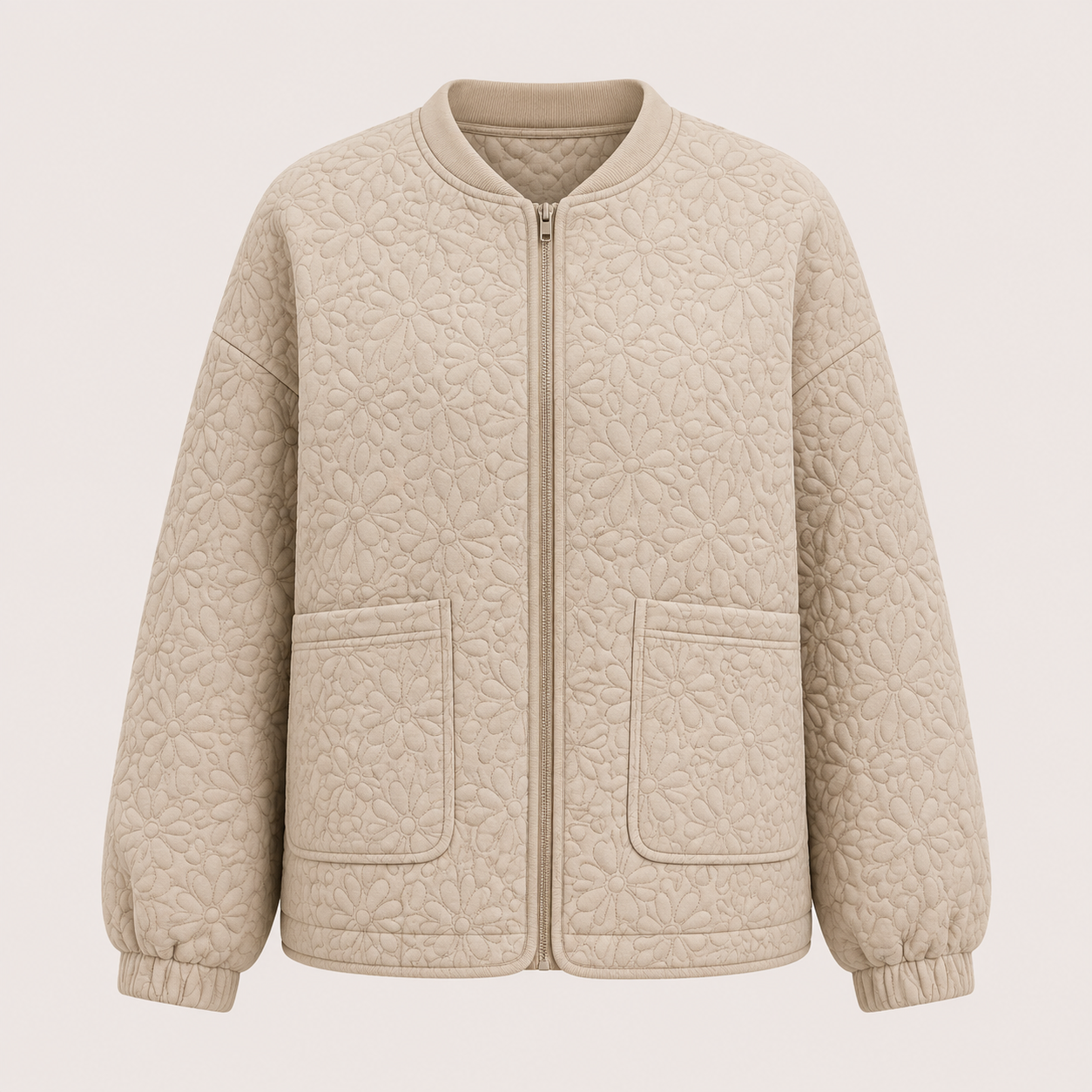 Poppy Robinson | Quilted Textured Zip Jacket