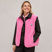 Poppy Sutton | Pink Sherpa Fleece Vest – Cosy Layering Essential