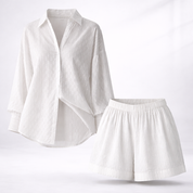 Quinn Whitmore | Embroidered Shirt & Shorts Set