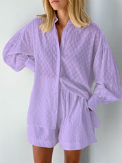 Quinn Whitmore | Embroidered Shirt & Shorts Set