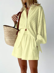 Quinn Whitmore | Embroidered Shirt & Shorts Set