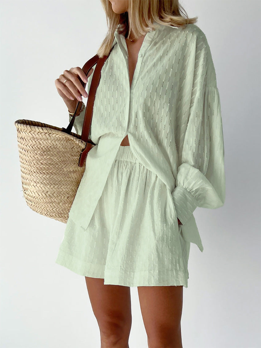 Quinn Whitmore | Embroidered Shirt & Shorts Set