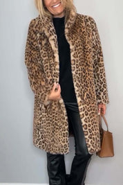 Clara Whitbyová | Kabát z umelej kožušiny s leopardím vzorom