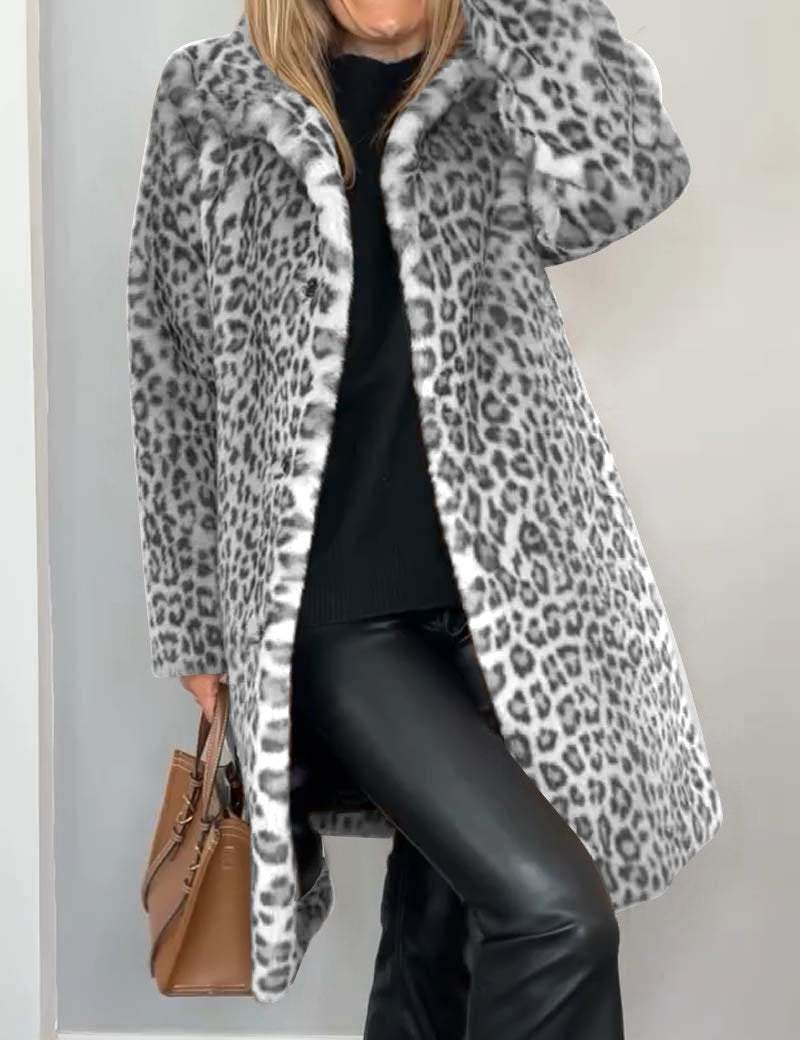 Clara Whitby | Leopard Print Faux Fur Coat