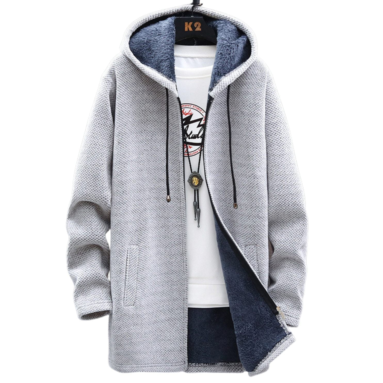 Reuben Stanhope | Longline Mens Jacket With Fleece-Lined Hood
