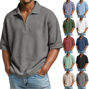 Raffaele Kensington | Textured Zip Collar Polo Shirt For Men