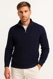 Raphael Chevalier | Zip Neck Knitted Sweater For Men