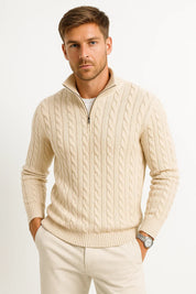 Raphael Chevalier | Zip Neck Knitted Sweater For Men