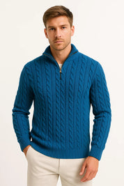 Raphael Chevalier | Zip Neck Knitted Sweater For Men