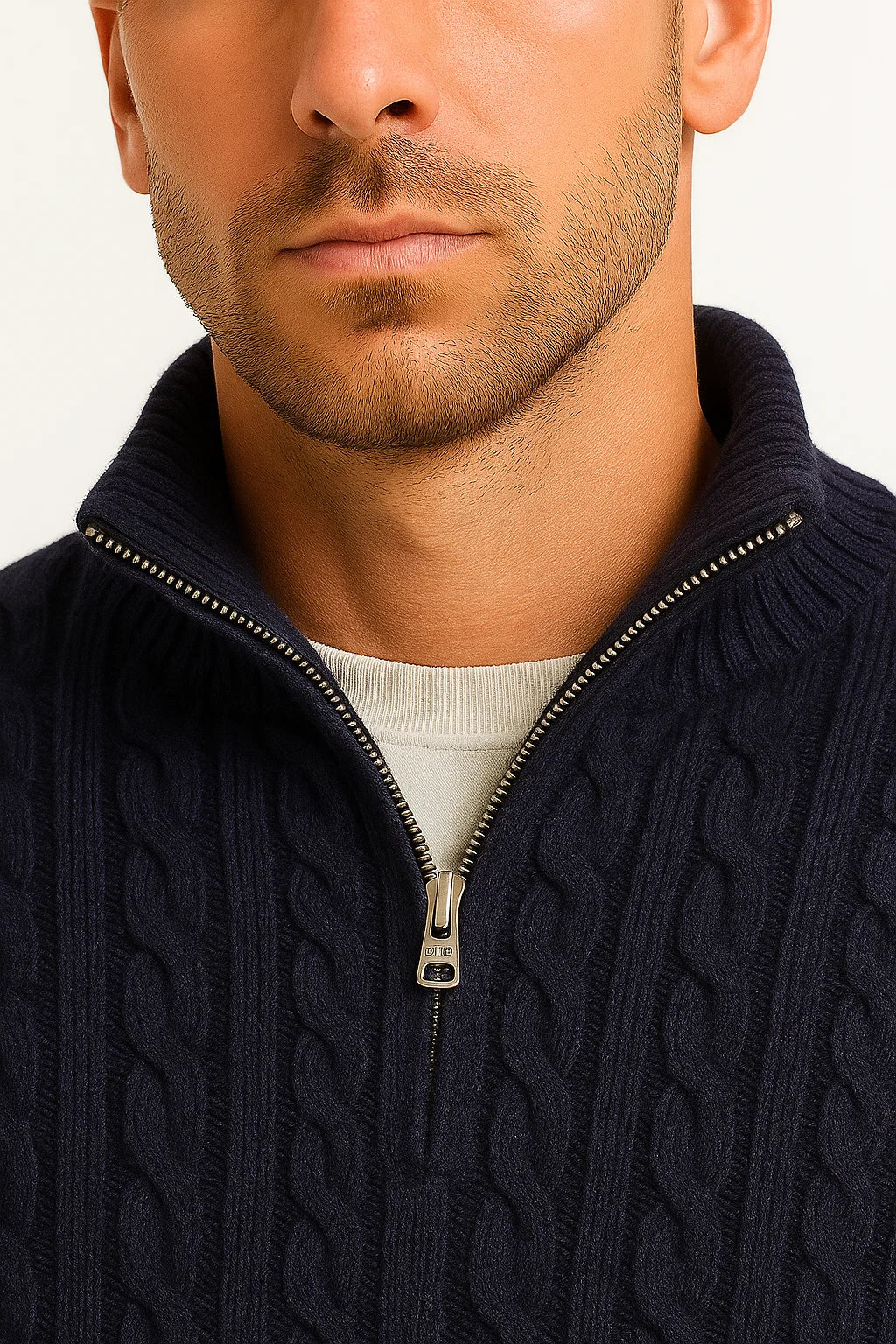 Raphael Chevalier | Zip Neck Knitted Sweater For Men