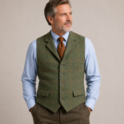 Reginald Ashford | Men's Plaid Tweed Gilet – Heritage Herringbone