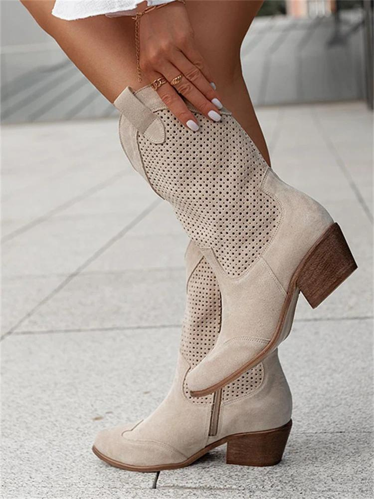 Wren Sterling | Perforated Western Boots