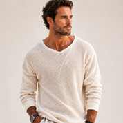 Rhys Cooper | Relaxed V-Neck Waffle Knit Jumper