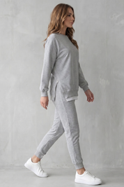 Isla Thompson | Rivara Minimalist Lounge Set in Grey Marl