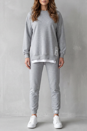 Isla Thompson | Rivara Minimalist Lounge Set in Grey Marl