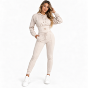 Rosalie Marchmont | White Two-Piece Hoodie Loungewear Set