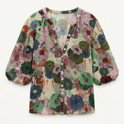 Rosalind Fairbank | Floral Print Blouse With Button Placket
