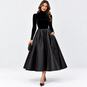 Rosalind Fairweather | Velvet Cocktail Dress With Satin Skirt