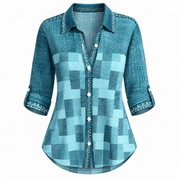 Rosie Ainsley | Patchwork Print Button-Down Blouse