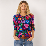 Rosie Fairbank | T-shirt z kwiatowym nadrukiem 3D