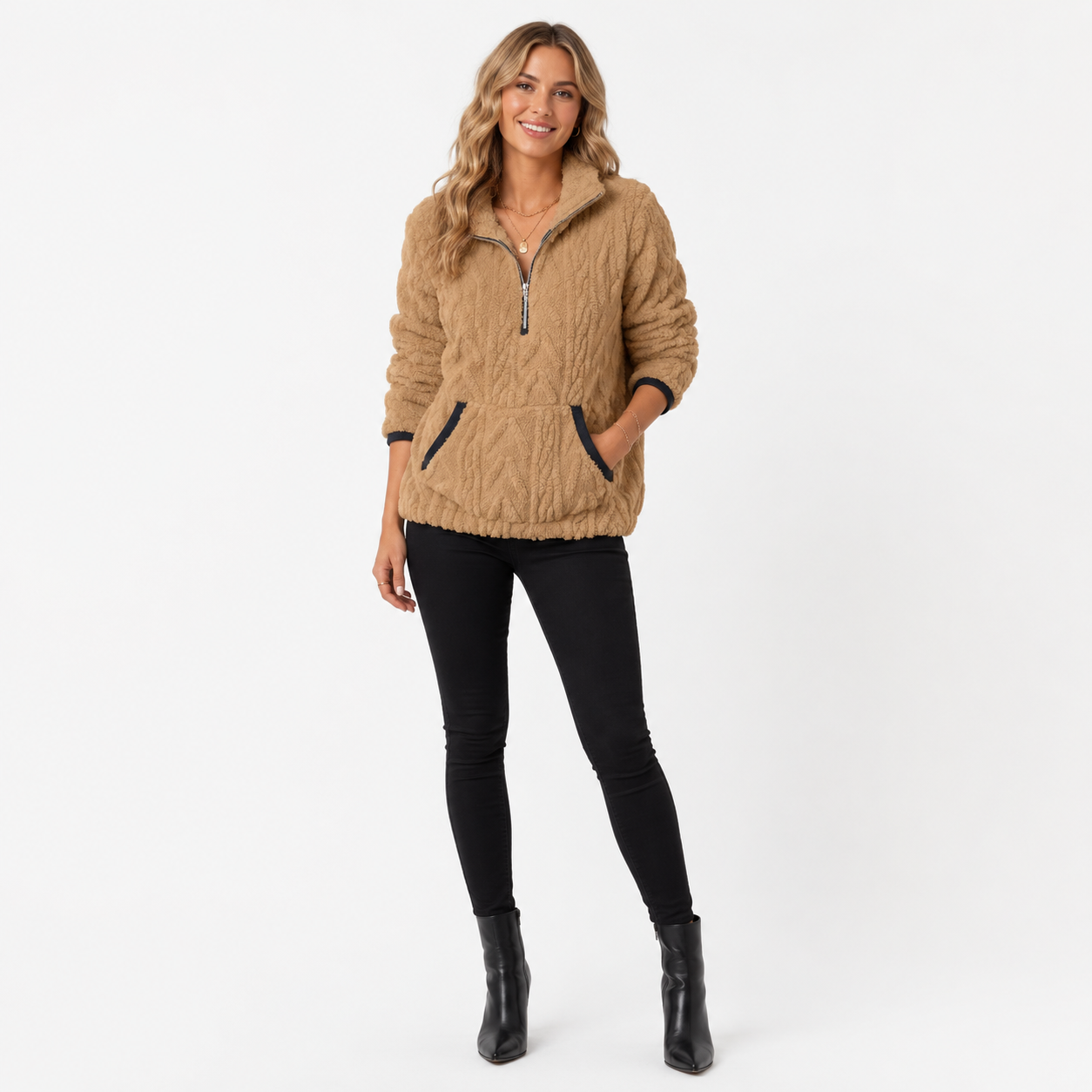 Rosie Thompson | Quarter-Zip Plush Fleece Pullover