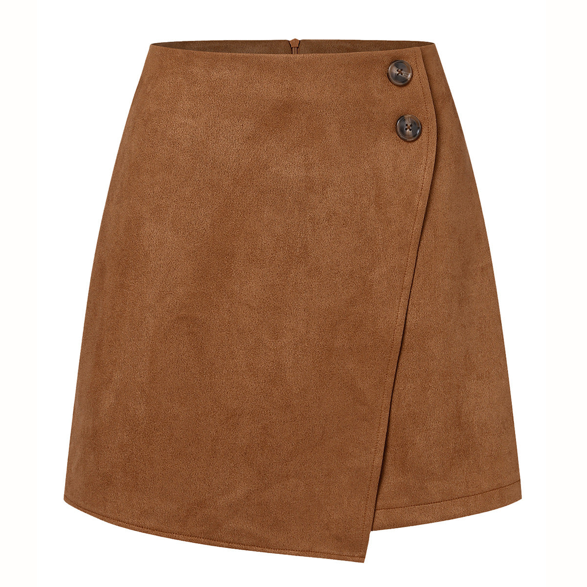 Elena Rousseau | Luxury Suede Mini Skirt with Asymmetric Design